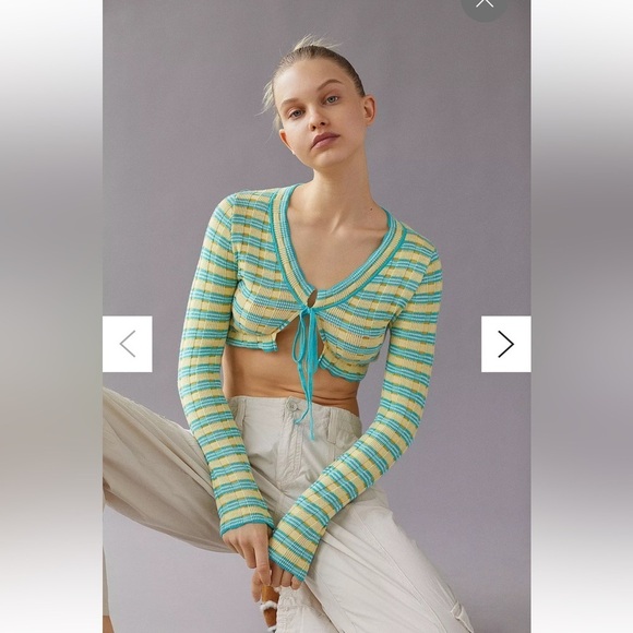 Urban Outfitters Sweaters - Urban outfitters Striped Cropped‎ Cardigan